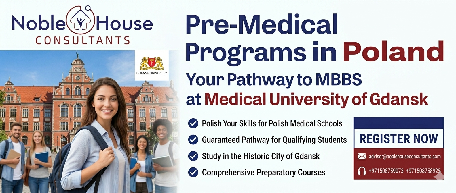 Pre-med Poland pathway to MBBS Gdansk university students