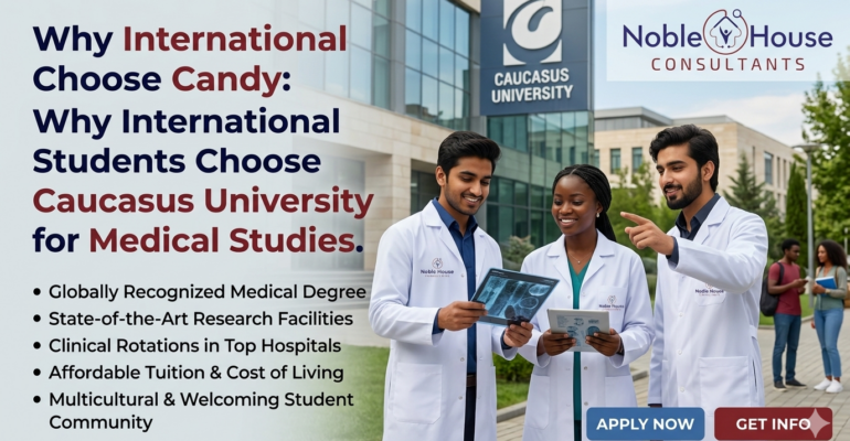 International students studying medicine at Caucasus University